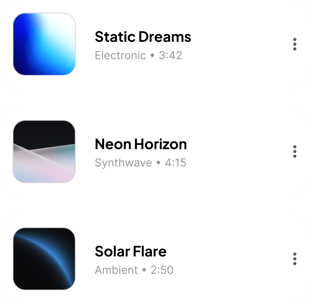 Stack of generated song variations